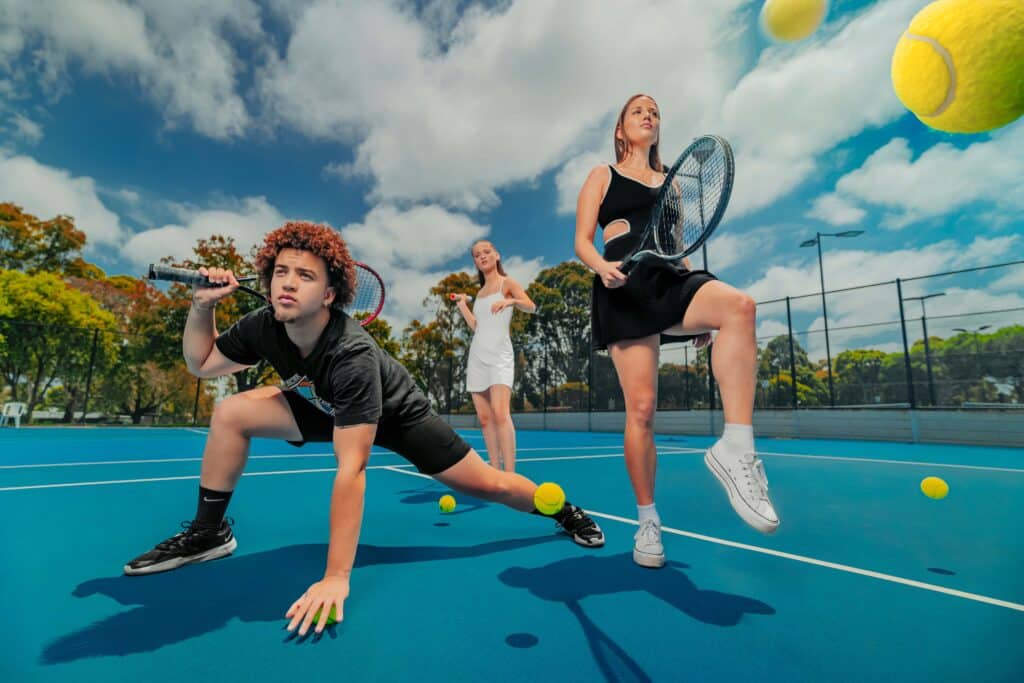 Tennis shoot of three models by crayluxmedia